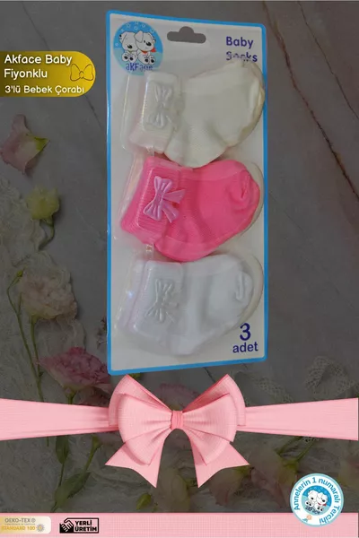 Детский носок с бантом из органического хлопка 0-2 лет