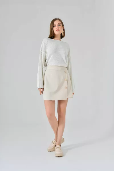 Minirock mit Ecru-Knöpfen