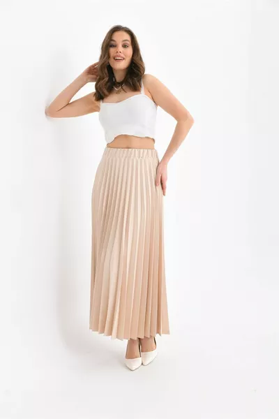 Women's Pleated Skirt Stone 