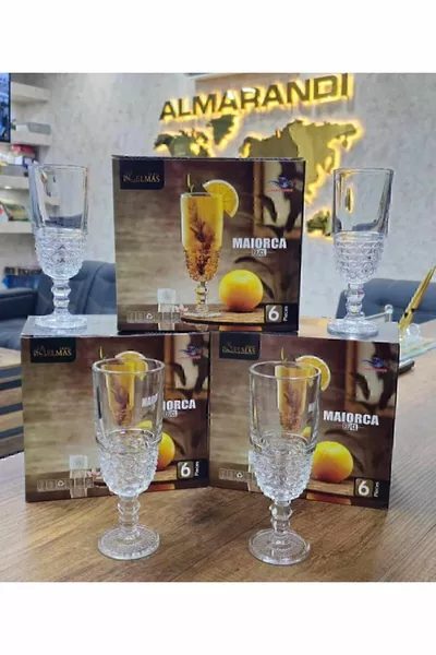 6 LI AYAKLI KRISTAL KAHVE YANI SU BARDAGI