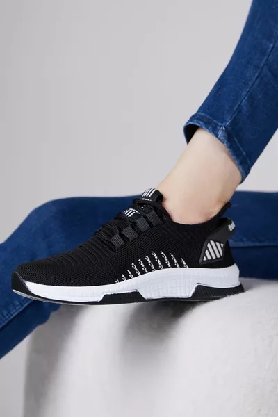 Baskets unisexes noires et blanches Tbqnl