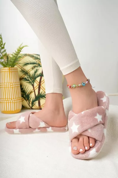 Modafrato SHINE Croce Stellata Pantofole da Casa Donna Pantofole Invernali Suola Silenziosa