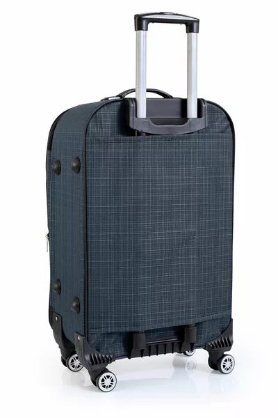 متوسطة الحجم 4 عجلة حقيبة قماش كحلي أزرق 