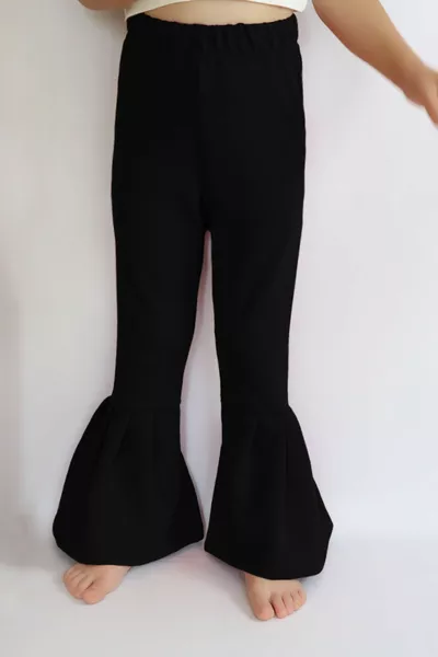 Ragazze Nero Spagnolo Gamba Vita Alta Leggings Elasticizzati Pantaloni