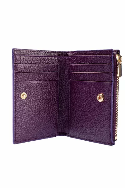 Отделение за монети от естествена кожа Дамски портфейл с цип Лилав