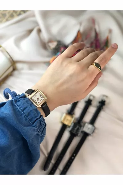 Minimal Square Romeins cijfer dameshorloge - Rose