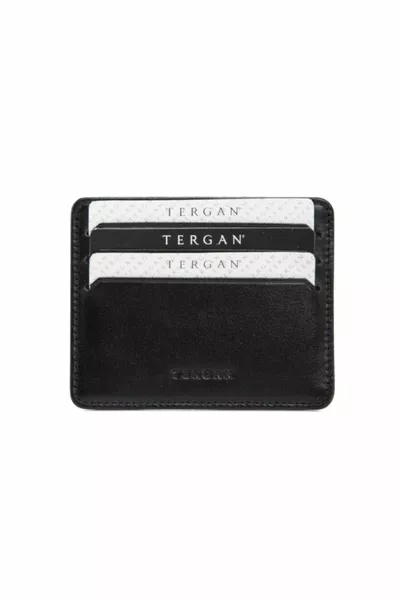 جلد طبيعي أسود حامل بطاقة الائتمان للجنسين 