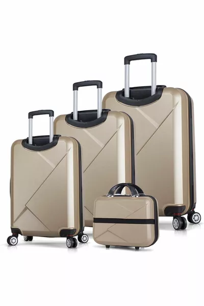 Diamond Abs кабина средно голям и размер на грим златен комплект багаж за пътуване от 4 души