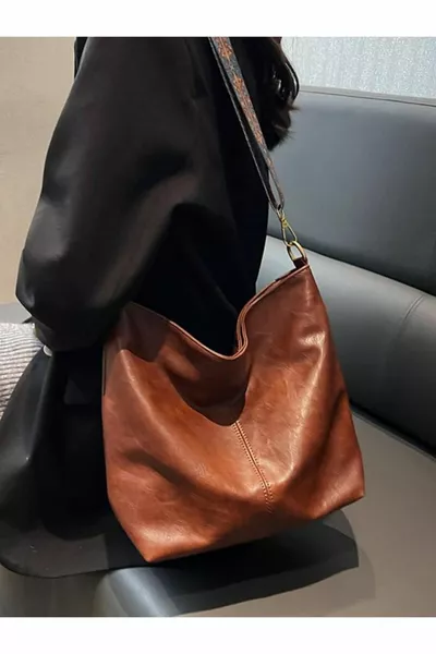 Дамска чанта за рамо с етнически шарки с цип