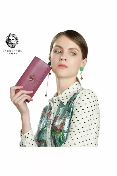 Freya натуральная кожа итальянского производства с двойным магнитом длинный женский кошелек - женский держатель для карт