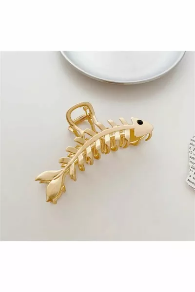 الذهب هيكل السمكة مشابك