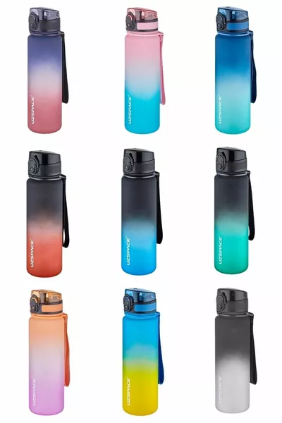 Flacon de motivation double couleur orange-violet ml Softtouch ff Collection Flacon d’eau Tritan