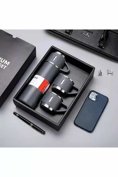 Ensemble thermos sous vide 3 tasses en acier inoxydable  ml, thermos de conservation de la chaleur jusqu’à  heures