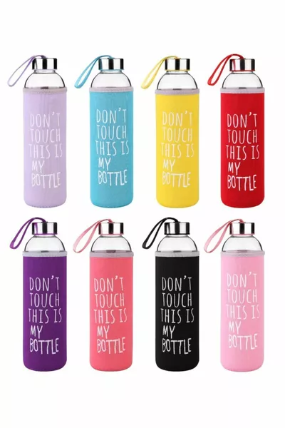 Боросиликатна лилава обвивка 0.5 литра колба стъклена поилка  мл стъклена бутилка за вода