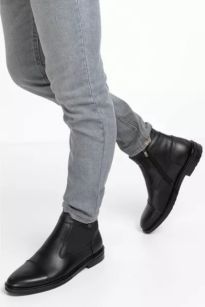 أحذية فرو جلدية أصلية وأحذية رجالية مقاومة للماء والبرد