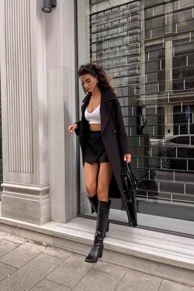 أحذية يدوية الصنع مدببة مقدمة متوسطة الكعب