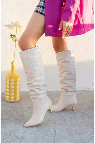  pr Women's Pointed Toe Skin Boots Boots