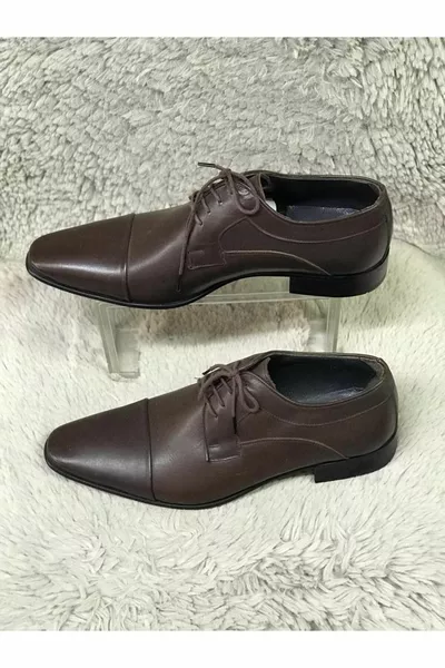 بني داكن جلد طبيعي الدانتيل متابعة نيوليت سول كلاسيك أحذية رجالية