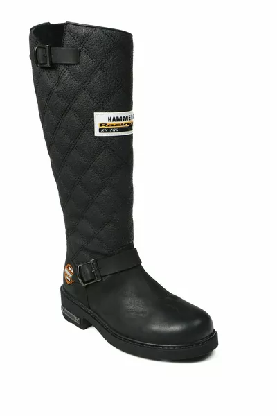 Дамски черни ботуши от естествена кожа