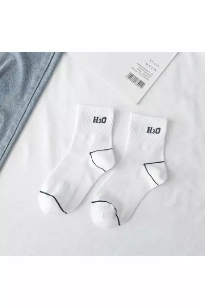 6 paires de demi-conque rayé-non rayé / blanc chaussettes de tennis universitaire unisexes