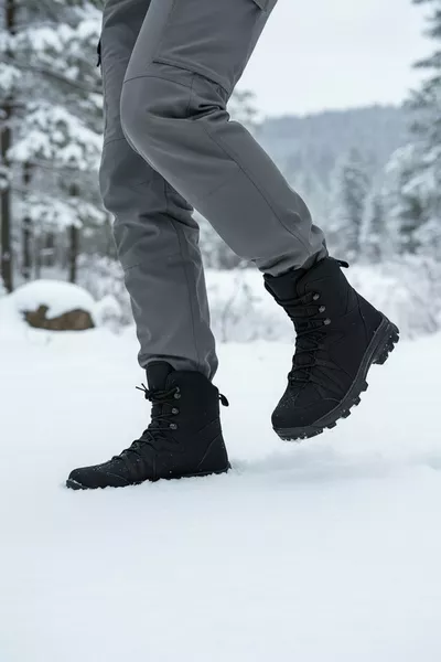 حذاء بوت تكتيكي رجالي خفيف أسود