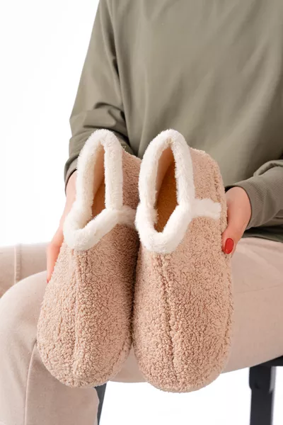 Kadın Hafif Pofuduk Panduf Ses Yapmaz Kalın Taban Ev Ayakkabısı