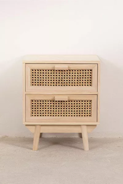 Double Drawer Nightstand Hazeran Nightstand