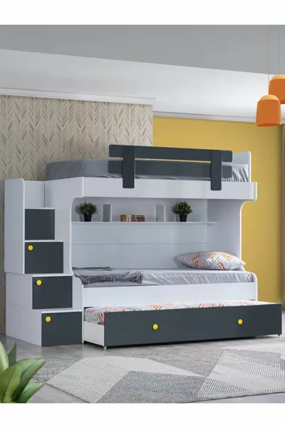 Кровать-чердак, двухъярусная кровать Metris с 2 матрасами Comfort