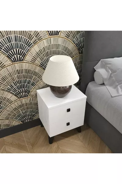 خزانة جانبية أرتيميس 2 بدرجين باللون الأبيض