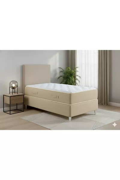 BED HEADBOARD COVER CM BEIGE COLOR ELASTIC FLEXIBLE HIGH-QUALITY FABRIC