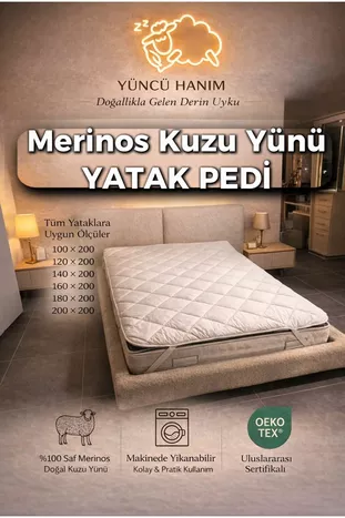 Protège-matelas en laine d'agneau Mérinos, protège-lit, matelas (% laine d'agneau Mérinos)
