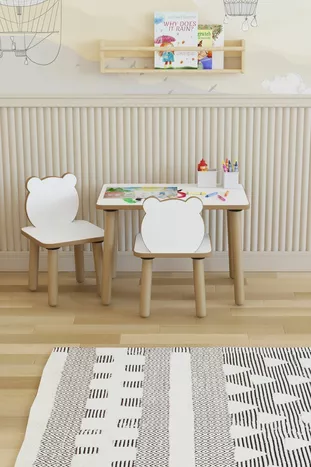 Table pour enfants effaçable à sec - table d'activité - ensemble de bureau pour enfants avec 2 chaises