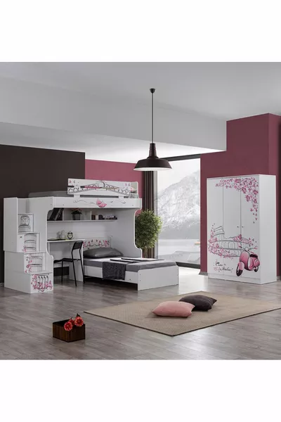 Ranza, Pisa Ranza Letto a Castello Scrivania Armadio a 3 Ante 2 Materassi Comfort