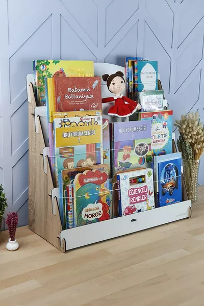 Lucky Montessori Holz-Kinderzimmer 4-stufiges Bücherregal