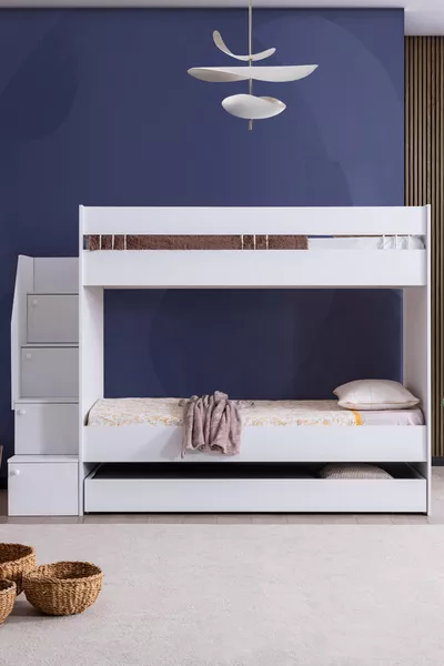 Bunk Bed with Storage, Martin Bunk Bed - White