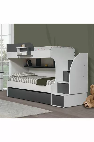 سرير بطابقين، سرير أوورا للأطفال بطابقين - 2 مرتبة مريحة