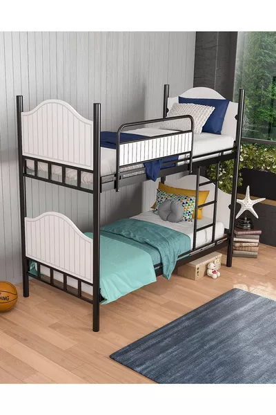 Pirimis Ahşap Başlıklı Metal Ranza – Genç Odası, × cm