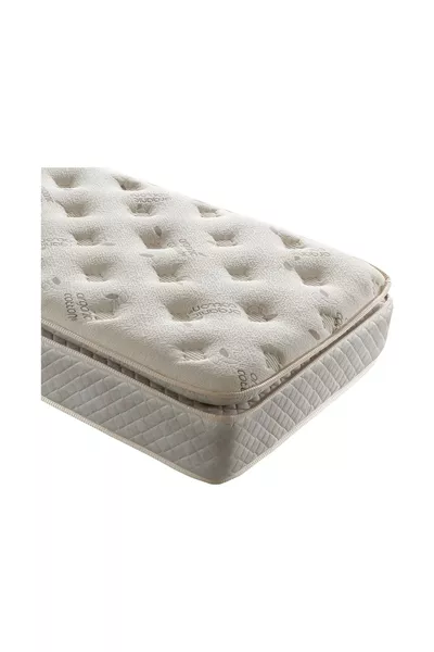 مرتبة عضوية من القطن مع حشوة ريش الطيور ودعم نوابض، مفردة ومزدوجة وأسرّة للأطفال