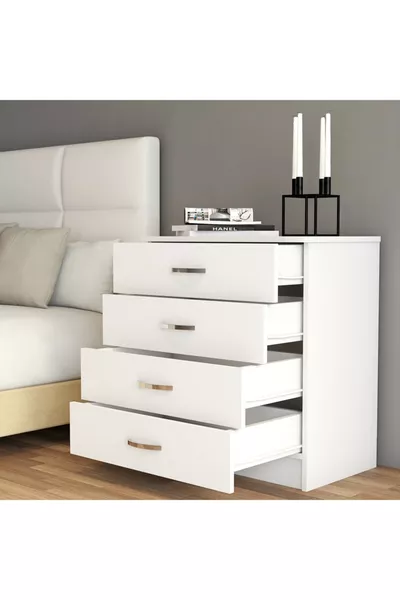 Şifonyer 4 Çekmeceli Beyaz - 