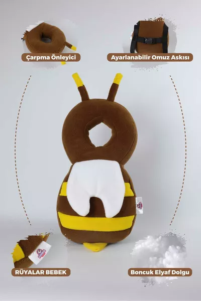 Cuscino Protettivo per Collo e Testa del Bambino con Carina Figura di Ape Cm