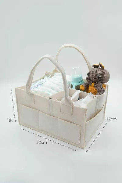 Сумка-органайзер для мамы и малыша из простой бежевой фетра