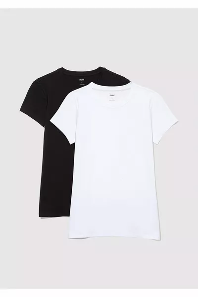 2-delige Dames Basic T-shirt Fitted / Lichaamsvormende Snit 