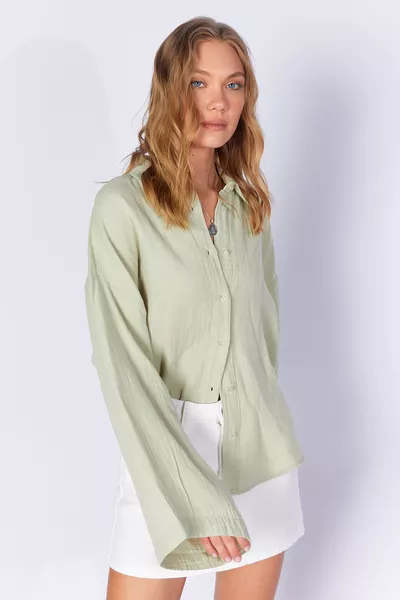 Çağla Mouwen Losse Damesblouse