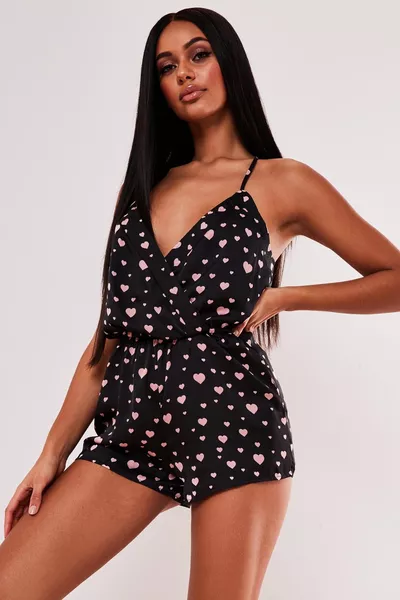Stylish Jumpsuit with Heart Print