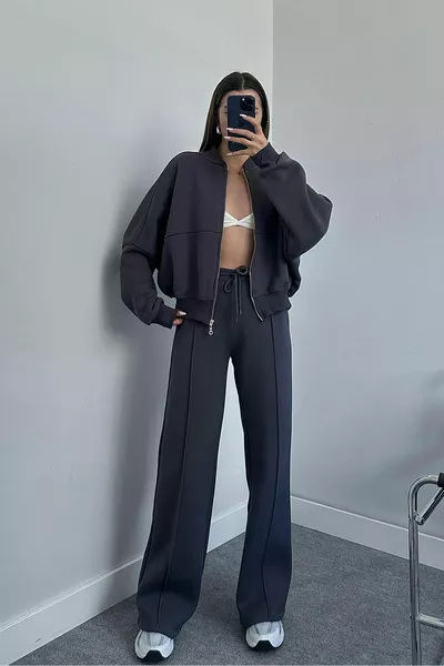 Kadın 3 Iplik Içi Pamuklu Kışlık Eşofman Takımı 