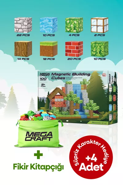 Magnetic Building Blocks Set – Educational Toy for Kids with Booklet and Bag