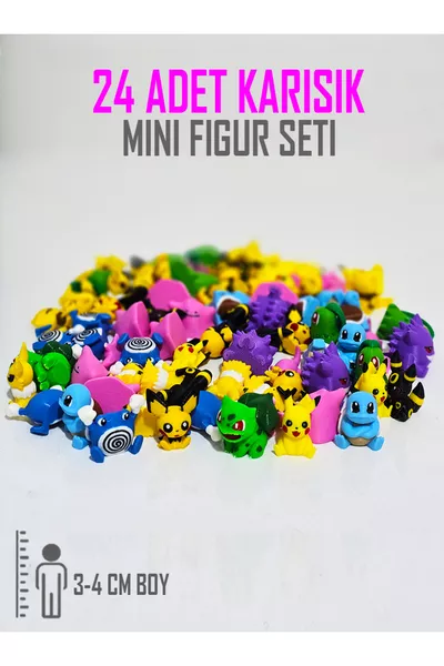 حزمة لعبة ميني شخصيات بوكيمون 3 سم (مع ضمان بيكاتشو)
