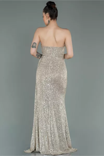 المنك حمالة الساق منخفضة قطع طويلة الترتر مساء اللباس 