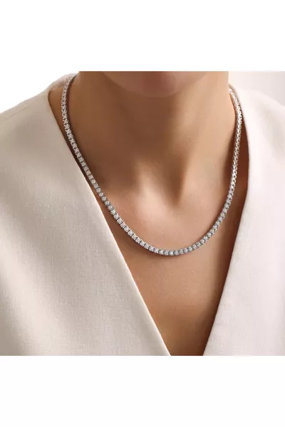 Колие сребърна обица с воден път - Колие с воден път 3,3 мм