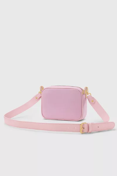 Canvas Pink Gold Casual Crossbody Bag with Accessories 